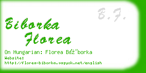 biborka florea business card